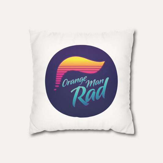 Orange Man Rad Retro Faux Suede Pillowcase