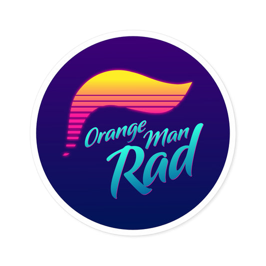 Orange Man Rad Retro Round Stickers