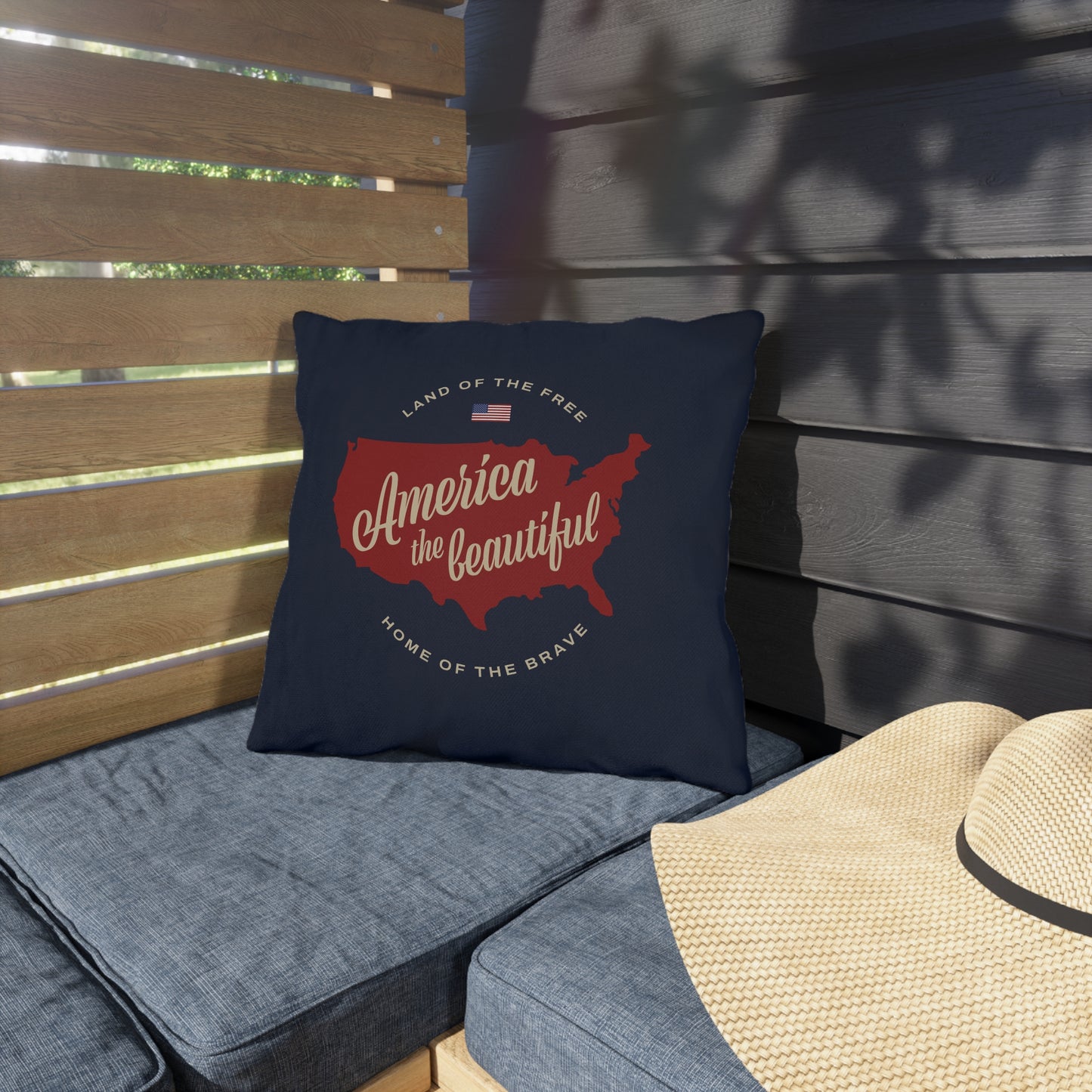 America the Beautiful Outdoor Pillows