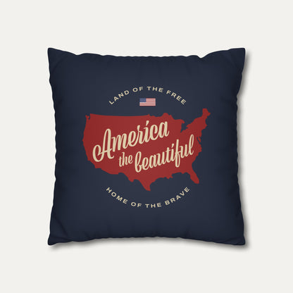 America the Beautiful Faux Suede Pillowcase