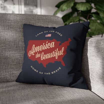 America the Beautiful Faux Suede Pillowcase