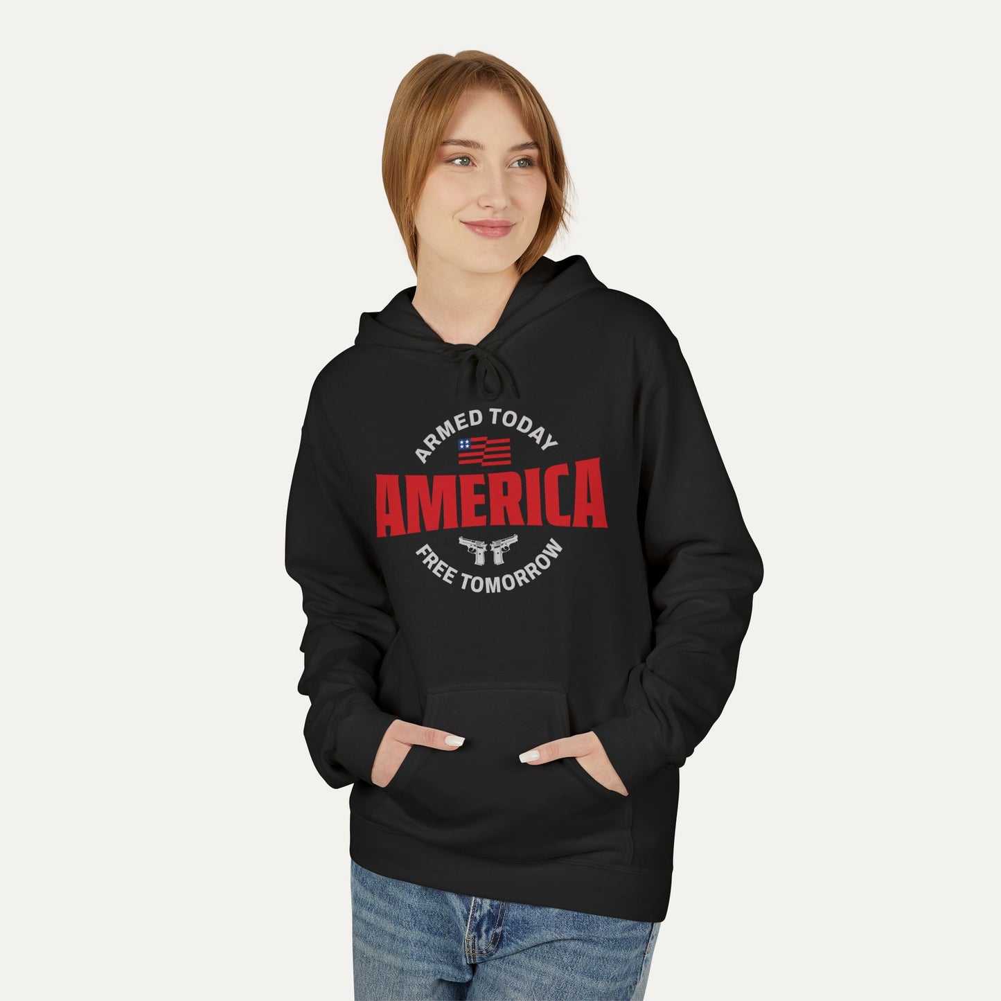 Armed Today, Free Tomorrow Fleece Unisex Hoodie