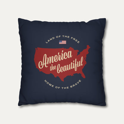 America the Beautiful Faux Suede Pillowcase