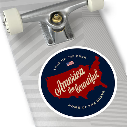 America the Beautiful Round Stickers