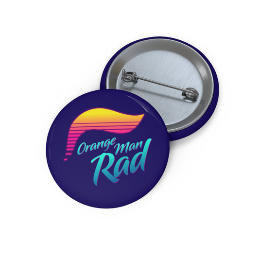 Orange Man Rad Retro Pin Button