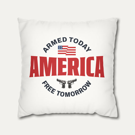 Armed Today, Free Tomorrow Faux Suede Pillowcase