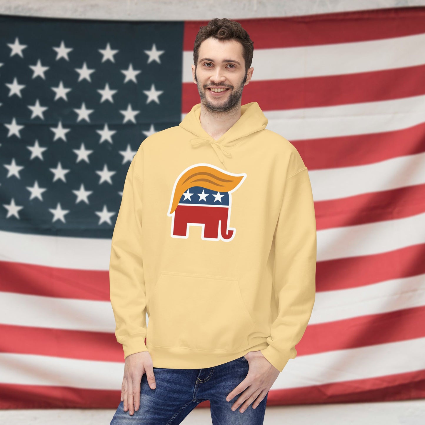 Orange Man Rad Fleece Unisex Hoodie