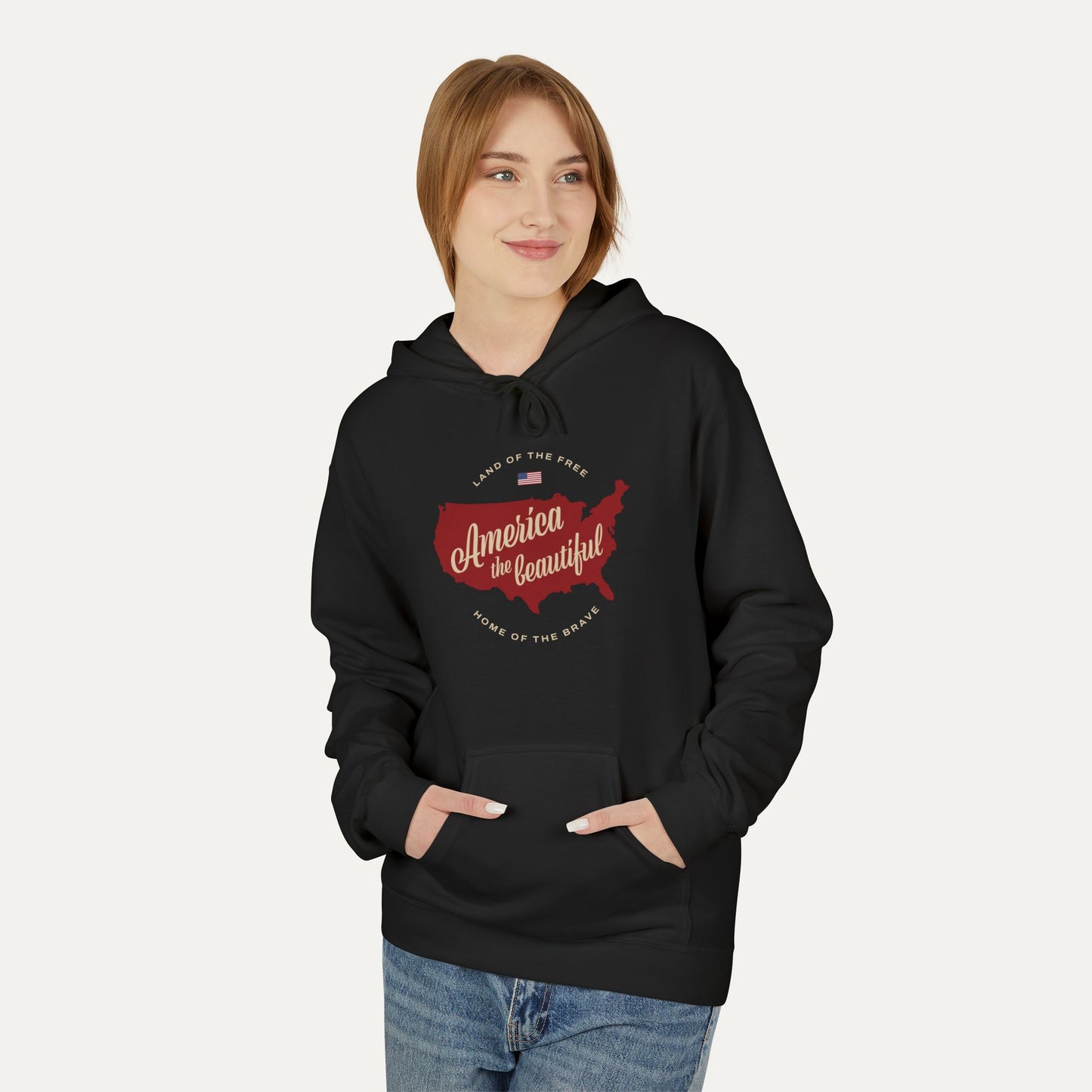 America the Beautiful Fleece Unisex Hoodie